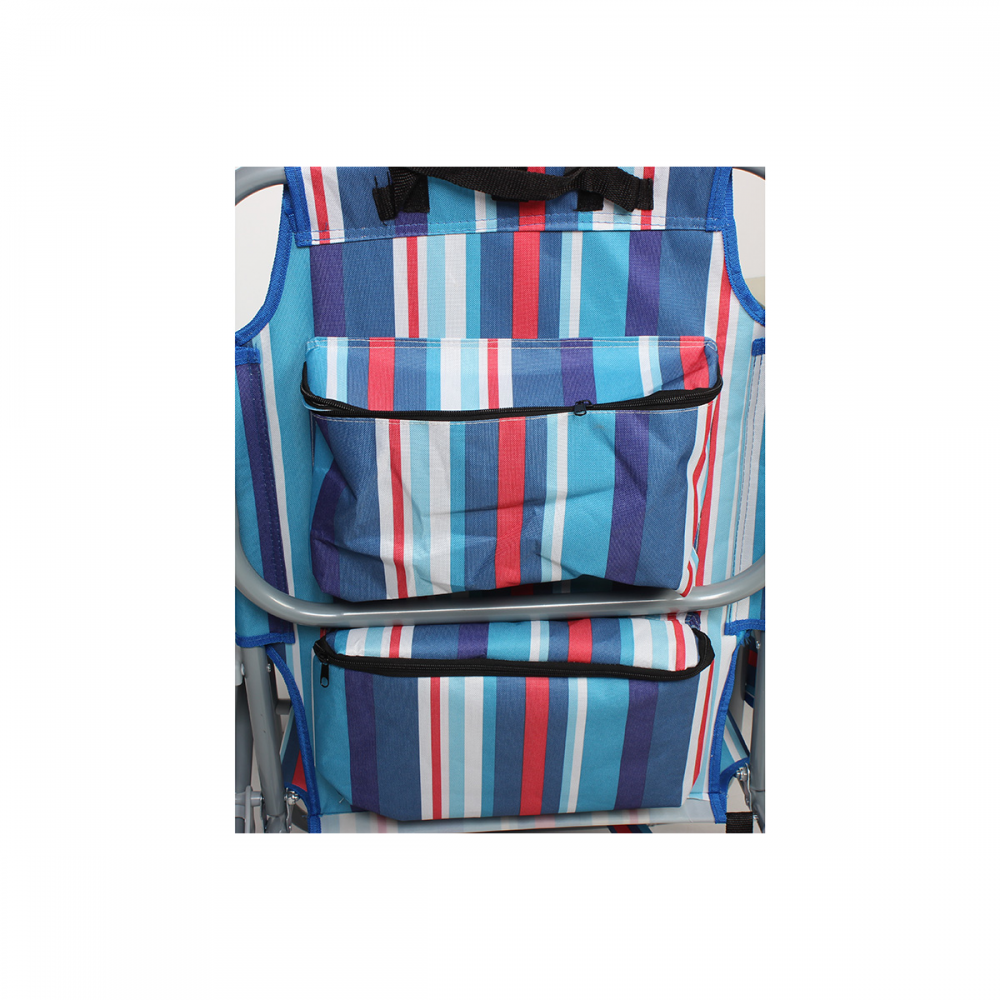 ΚΑΡΕΚΛΑ ΠΑΡΑΛΙΑΣ ΜΕΤΑΛΛΙΚΗ SL114 ΜΠΛΕ 63(Π)Χ48(Μ)Χ79(Υ)