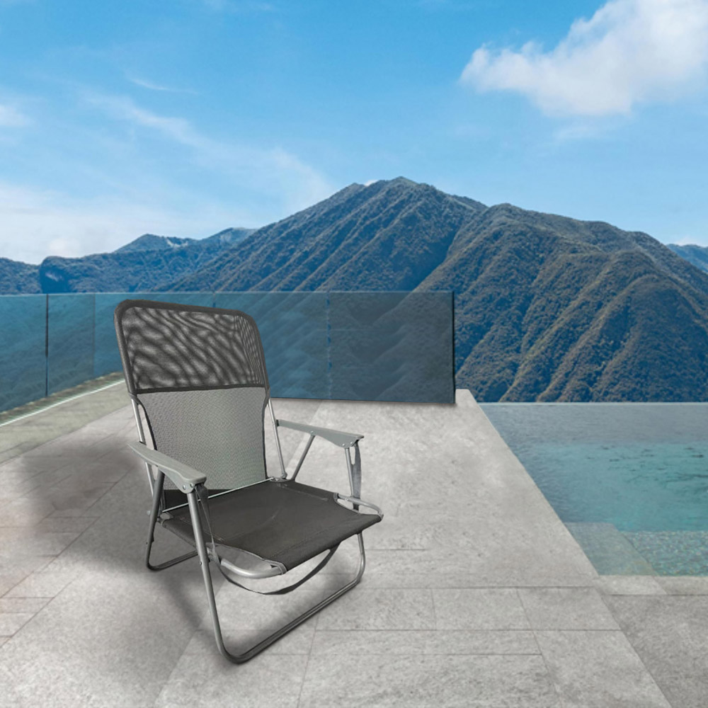 ΚΑΡΕΚΛΑ ΠΑΡΑΛΙΑΣ ΑΛΟΥΜΙΝΙΟΥ SL102 ΣΚΟΥΡΟ ΓΚΡΙ 58(Π)Χ53(Μ)Χ70(Υ)