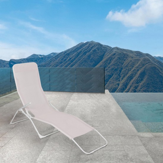 ΞΑΠΛΩΣΤΡΑ ΠΑΡΑΛΙΑΣ ΜΕΤΑΛΛΙΚΗ SL229 ΛΕΥΚΗ 60(Π)Χ153(Μ)Χ98(Υ)