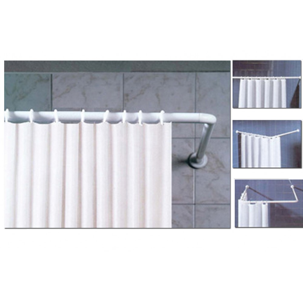 Corner Shower Curtain Rod 3x(80cm) White