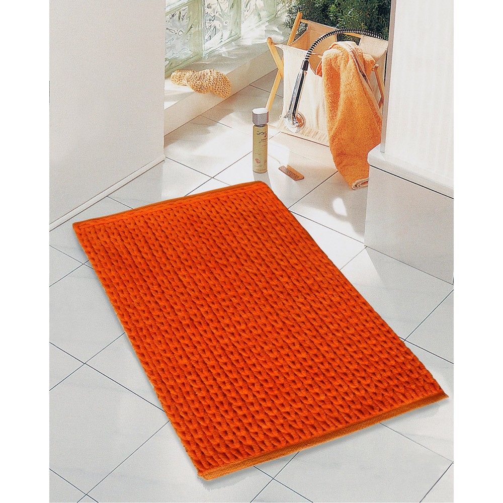 Bath Mat #2335 Cotton Chenille Orange 70x120cm Bath Mat #2335 Cotton Chenille Orange 70x120cm