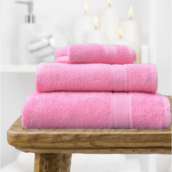 3pcs Towel Set 30x50cm, 50x90cm, 70x140cm SL801 Pink